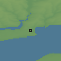 Shaded relief of the 51 km around Taganrog, drawn from the GMTED2010 grid