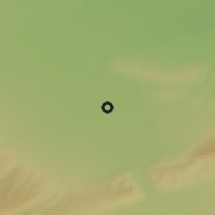 Shaded relief of the 52 km around Terek, drawn from the GMTED2010 grid