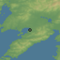 Shaded relief of the 52 km around Trudovoye, drawn from the GMTED2010 grid