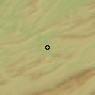 Shaded relief of the 48 km around Tryokhgornyy, drawn from the GMTED2010 grid