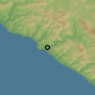 Shaded relief of the 52 km around Tuapse, drawn from the GMTED2010 grid
