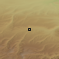 Shaded relief of the 52 km around Uchkeken, drawn from the GMTED2010 grid