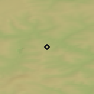 Shaded relief of the 42 km around Udachnyy, drawn from the GMTED2010 grid