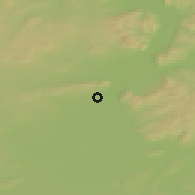Shaded relief of the 48 km around Ust-Abakan, drawn from the GMTED2010 grid