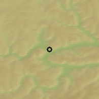 Shaded relief of the 47 km around Ust-Kut, drawn from the GMTED2010 grid