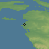 Shaded relief of the 52 km around Vityazevo, drawn from the GMTED2010 grid