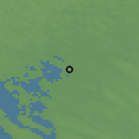 Shaded relief of the 45 km around Vyborg, drawn from the GMTED2010 grid