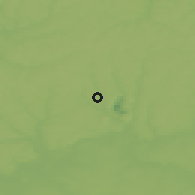 Shaded relief of the 49 km around Zheleznogorsk, drawn from the GMTED2010 grid