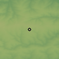 Shaded relief of the 50 km around Zverevo, drawn from the GMTED2010 grid