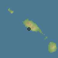 Shaded relief of the 59 km around Middle Island, drawn from the GMTED2010 grid