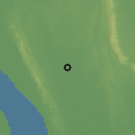 Shaded relief of the 58 km around Fatikchhari, drawn from the GMTED2010 grid