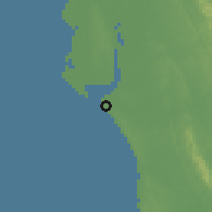 Shaded relief of the 58 km around Koks Bāzār, drawn from the GMTED2010 grid