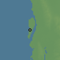Shaded relief of the 58 km around Kutubdia, drawn from the GMTED2010 grid