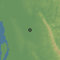 Shaded relief of the 58 km around Lohagara, drawn from the GMTED2010 grid