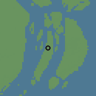 Shaded relief of the 58 km around Manpura, drawn from the GMTED2010 grid