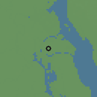 Shaded relief of the 58 km around Mehendiganj, drawn from the GMTED2010 grid