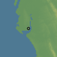 Shaded relief of the 58 km around Moheshkhali, drawn from the GMTED2010 grid