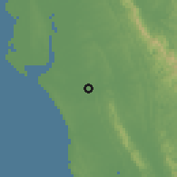 Shaded relief of the 58 km around Ramu, drawn from the GMTED2010 grid