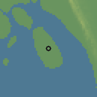 Shaded relief of the 58 km around Sandīp, drawn from the GMTED2010 grid