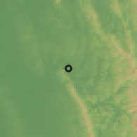 Shaded relief of the 58 km around Bāndarban, drawn from the GMTED2010 grid