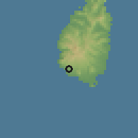 Shaded relief of the 59 km around La Fargue, drawn from the GMTED2010 grid