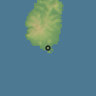 Shaded relief of the 59 km around La Pointe, drawn from the GMTED2010 grid