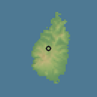 Shaded relief of the 59 km around Millet, drawn from the GMTED2010 grid