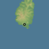 Shaded relief of the 59 km around Morne Le Blanc, drawn from the GMTED2010 grid