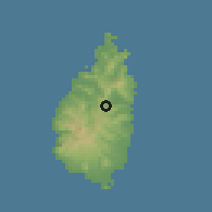 Shaded relief of the 59 km around Barre de L Isle, drawn from the GMTED2010 grid