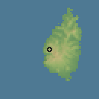 Shaded relief of the 59 km around Belvedere, drawn from the GMTED2010 grid