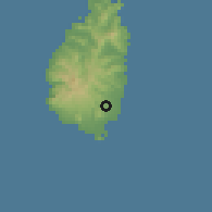 Shaded relief of the 59 km around Blanchard, drawn from the GMTED2010 grid