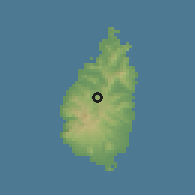 Shaded relief of the 59 km around Canaries, drawn from the GMTED2010 grid
