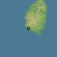 Shaded relief of the 59 km around Choiseul, drawn from the GMTED2010 grid