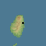 Shaded relief of the 60 km around Georgetown, drawn from the GMTED2010 grid