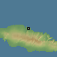 Shaded relief of the 59 km around Apia, drawn from the GMTED2010 grid