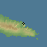 Shaded relief of the 59 km around Manunu, drawn from the GMTED2010 grid