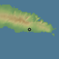 Shaded relief of the 59 km around Matautu, drawn from the GMTED2010 grid