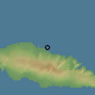 Shaded relief of the 59 km around Matautu, drawn from the GMTED2010 grid