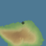 Shaded relief of the 60 km around Matavai, drawn from the GMTED2010 grid