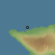 Shaded relief of the 60 km around Mauga, drawn from the GMTED2010 grid
