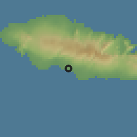 Shaded relief of the 59 km around Mulivai, drawn from the GMTED2010 grid