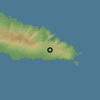 Shaded relief of the 59 km around Piu, drawn from the GMTED2010 grid