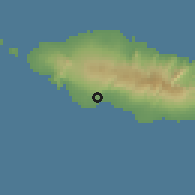 Shaded relief of the 59 km around Saanapu Tai, drawn from the GMTED2010 grid