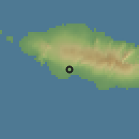 Shaded relief of the 59 km around Saanapu Uta, drawn from the GMTED2010 grid