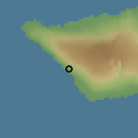 Shaded relief of the 59 km around Sagone, drawn from the GMTED2010 grid