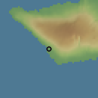 Shaded relief of the 59 km around Salailua, drawn from the GMTED2010 grid