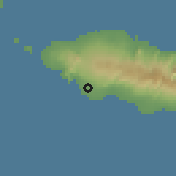 Shaded relief of the 59 km around Salamumu Tai, drawn from the GMTED2010 grid