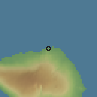 Shaded relief of the 60 km around Saleia, drawn from the GMTED2010 grid