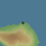Shaded relief of the 60 km around Avao, drawn from the GMTED2010 grid