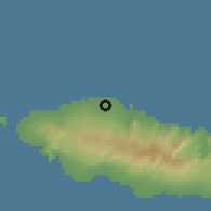 Shaded relief of the 59 km around Salepouae, drawn from the GMTED2010 grid
